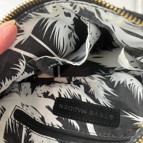Women's Black Suede Fringed Steve Madden Crossbody Bag - Picture 7 of 7